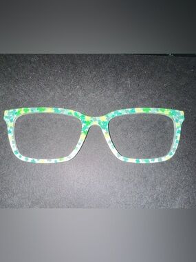 Pair Eyewear Green Shamrock Patterned Eyeglass Toppers. The Larkin
